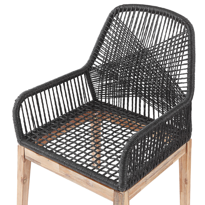 Beliani - OLBIA - Tuinset voor 4 - Grijs|Zwart - Vezelcement