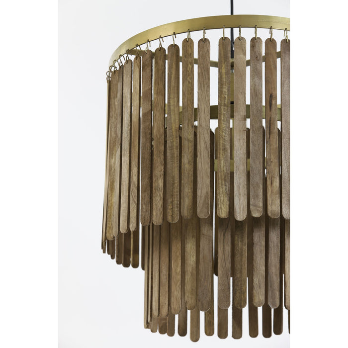 Light&living Hanglamp Ø45x43 cm GULARO hout donker bruin