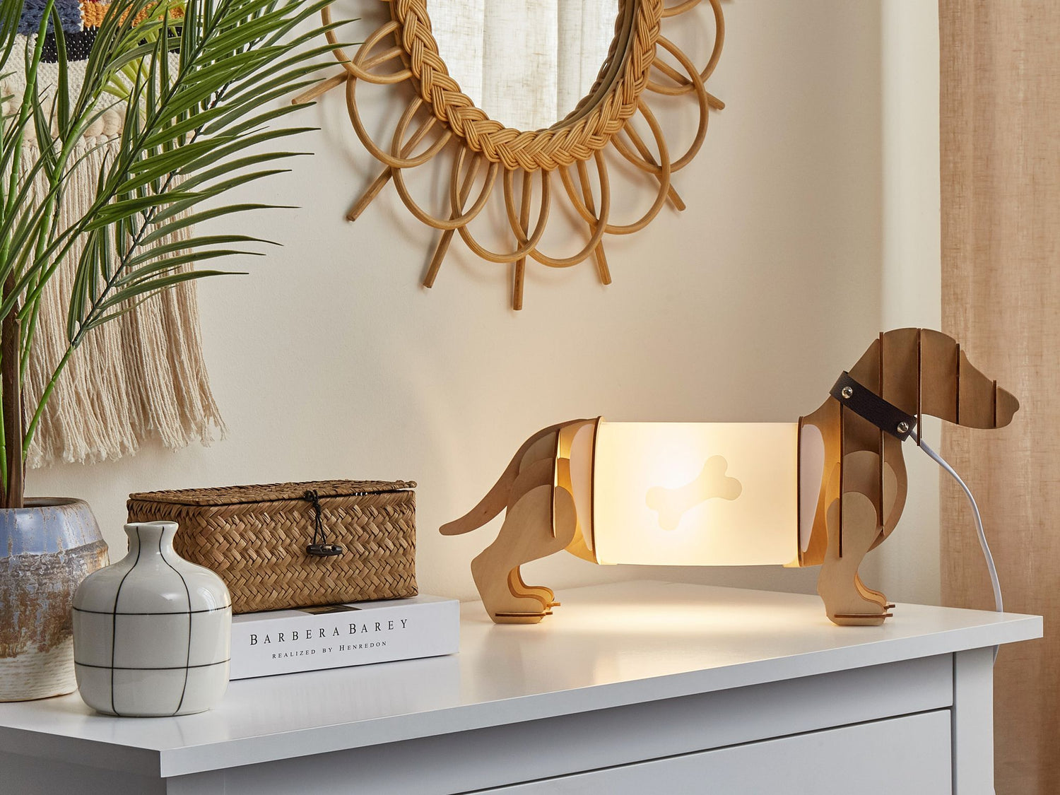 Beliani - LOUBIERE - Tafellamp - Lichte houtkleur - Multiplex