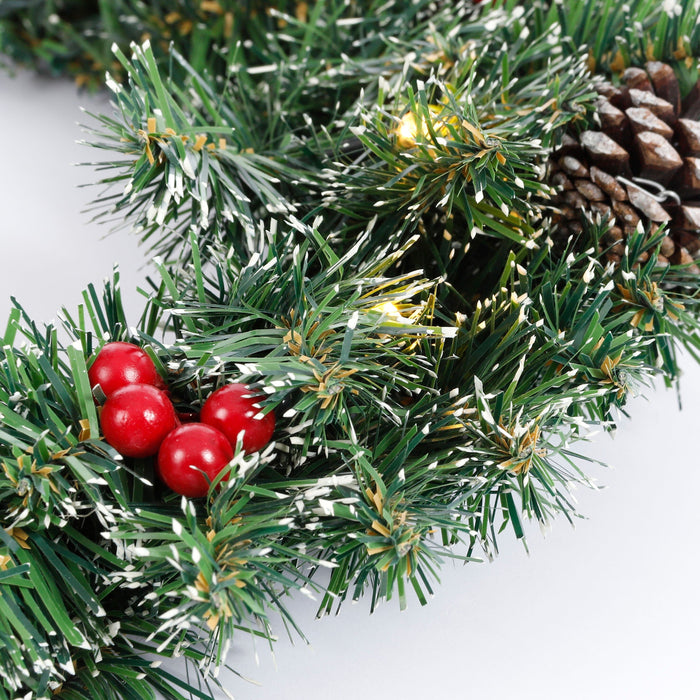 Black Box Trees Creston Kerstkrans met LED Verlichting - Ø60cm - Groen