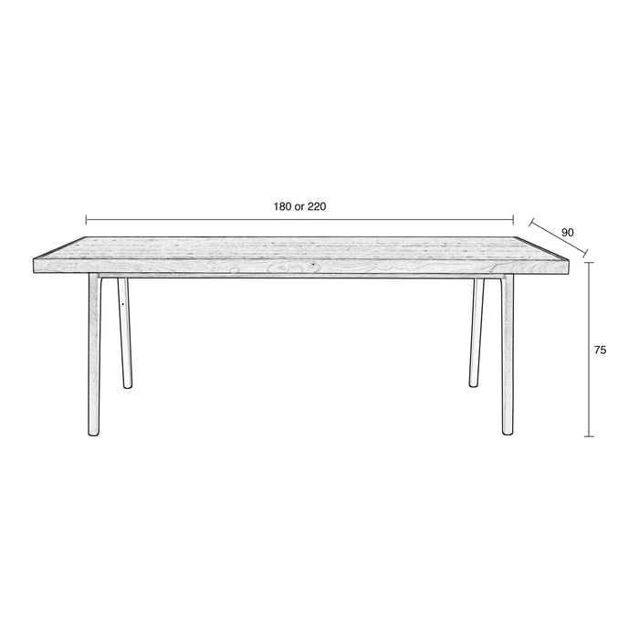 Zuiver Harvest Eettafel - 220 x 90 cm - Bruin
