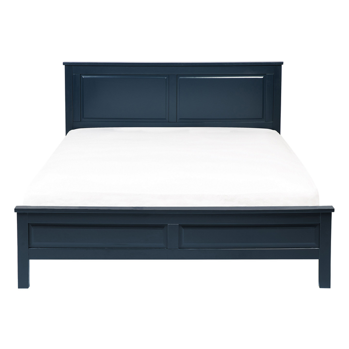 Beliani-OLIVET -Tweepersoonsbed-Blauw-140 x 200 cm-Dennenhout