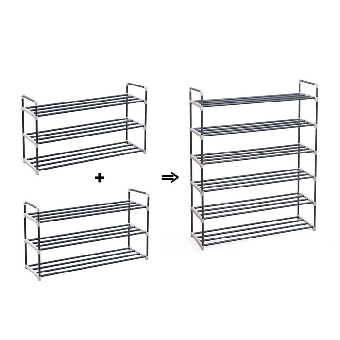 Schoenenrek - stapelbaar - 92x54x30 cm - zwart