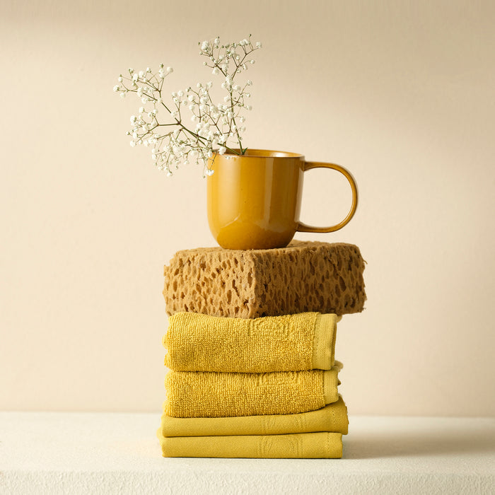 DDDDD theedoek Logo - 60x65 cm - Ochre - 6 stuks