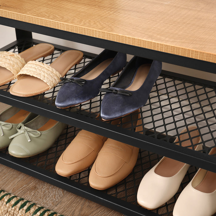 Schoenenrek - robuust - 73x45x30 cm - honing bruin