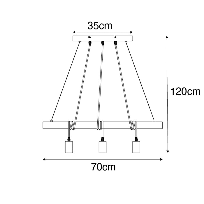QAZQA Hanglamp dami - Zwart - Landelijk - L 70cm