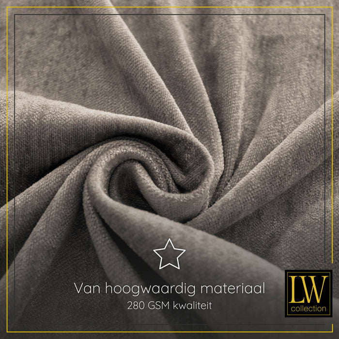 LW Collection Kant en klaar gordijnen taupe 140x270cm