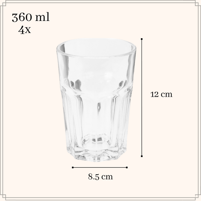 OTIX Mojito Glazen Limonadeglazen Waterglazen 4 Stuks 36 cl Transpa...