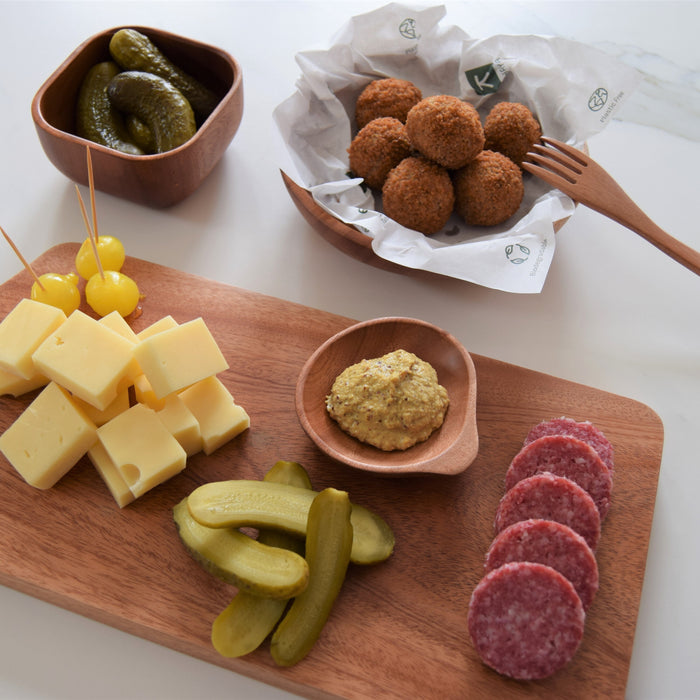 Khaya houten sauskommetje - set van 4