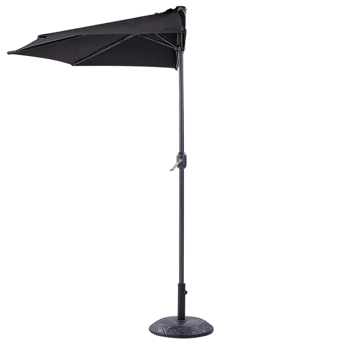 Beliani - GALATI - Halfronde parasol - Zwart - 270 cm - Polyester