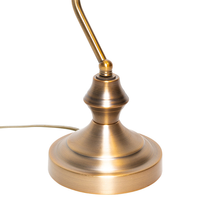 QAZQA Klassieke tafellamp|notarislamp brons - Banker