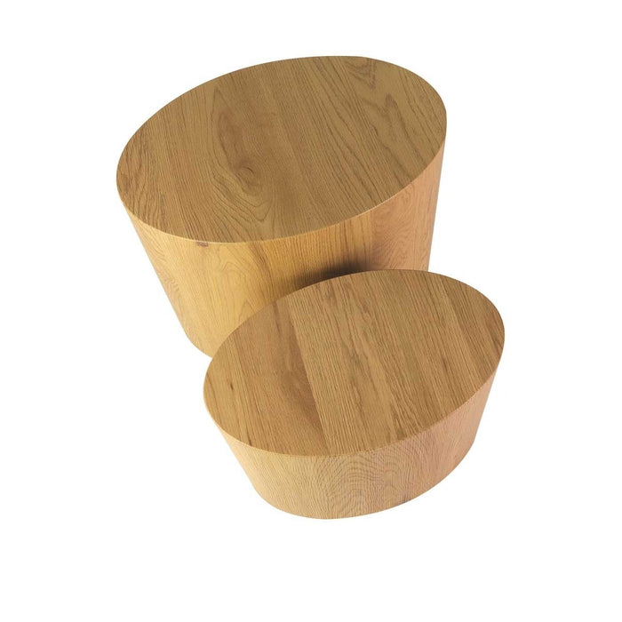 Lisomme Rosanne houten salontafels naturel - set van 2