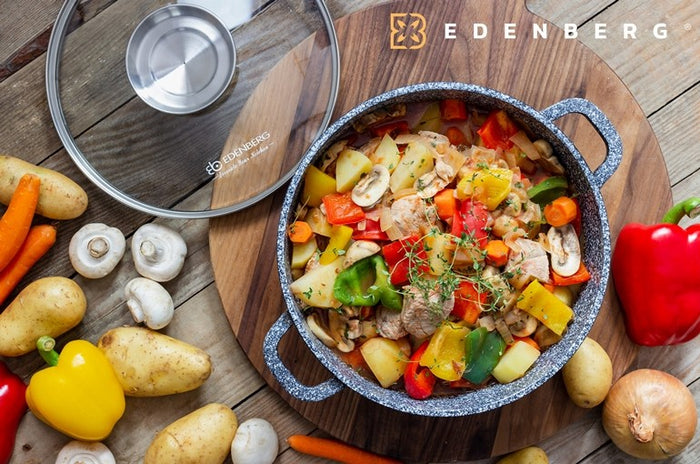 Edenberg Stonetec Line - Kookpan|Braadpan met Deksel - Ø 20 cm -