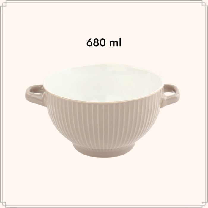 OTIX Soepkommen met oor Set van 6 Aardewerk Soepkommen 680 ml 6 Kle...