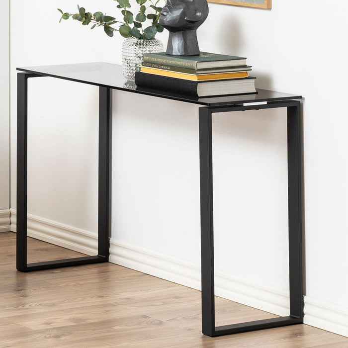 Lisomme Rolf glazen sidetable - met zwart onderstel - 110 x 76 cm