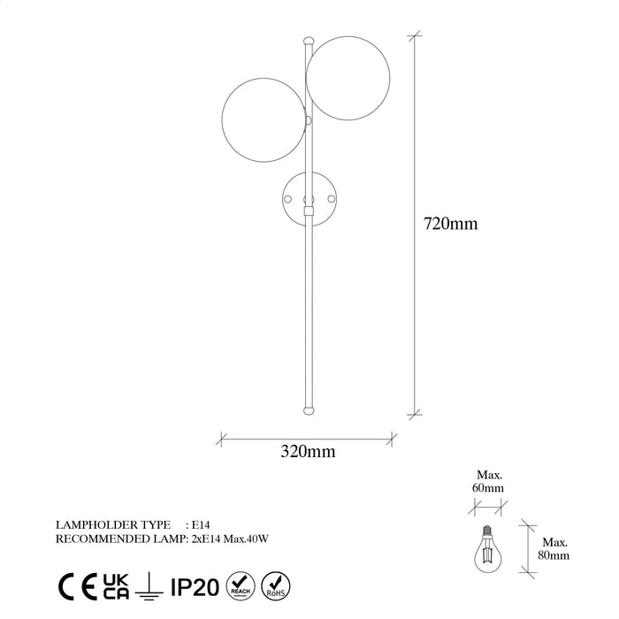 KOBO Living Wandlamp Fazli Gold 2L
