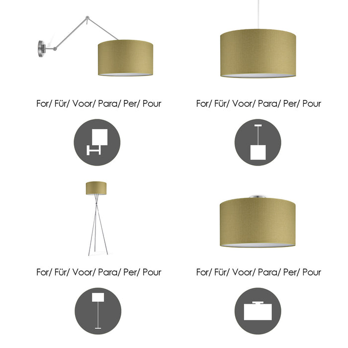 Home Sweet Home Lampenkap Canvas groen - B:45xD:45xH:23cm