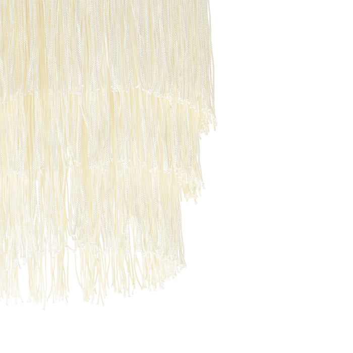 QAZQA Oosterse wandlamp goud crème kap met franjes - Franxa