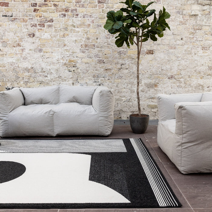 Interieur05 Buitenkleed Eirman zwart|wit