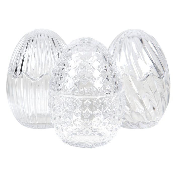 Clayre & Eef Glazen potje Ei Ø 9x12 cm Glas