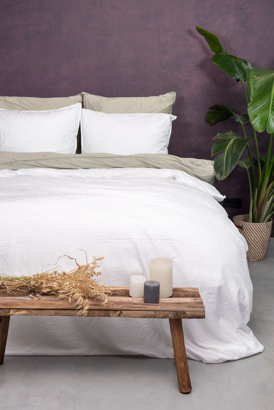 Dreamers Den gewassen Katoen Satijn TC300 White - 140x260cm