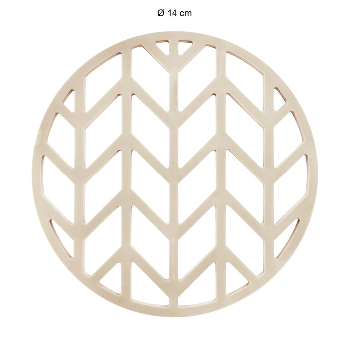 Krumble Siliconen pannenonderzetter rond met pijlen patroon - Beige