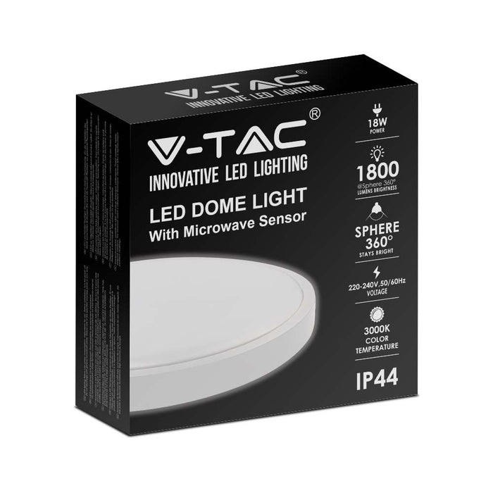V-Tac VT-8618S LED Plafondlamp met bewegingssensor - 18W - Wit - 4000K