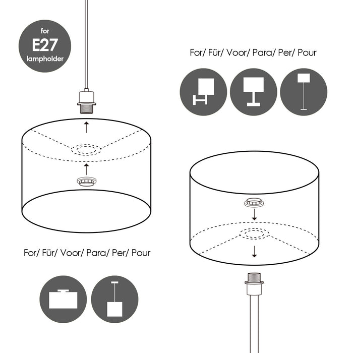 Home Sweet Home Lampenkap Canvas petrol - B:35xD:35xH:21cm