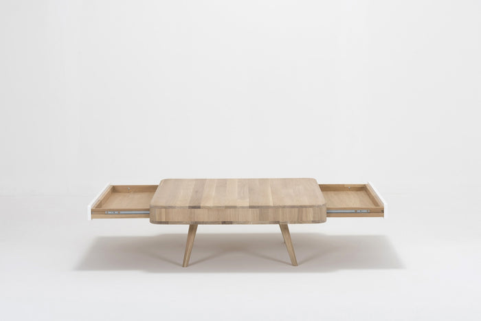 Gazzda Ena coffee table houten salontafel whitewash - 90 x 90 cm