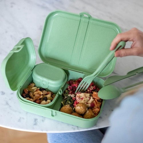 Lunchbox- en Bestekset, Organic, Blad Groen - Koziol | Pascal Ready