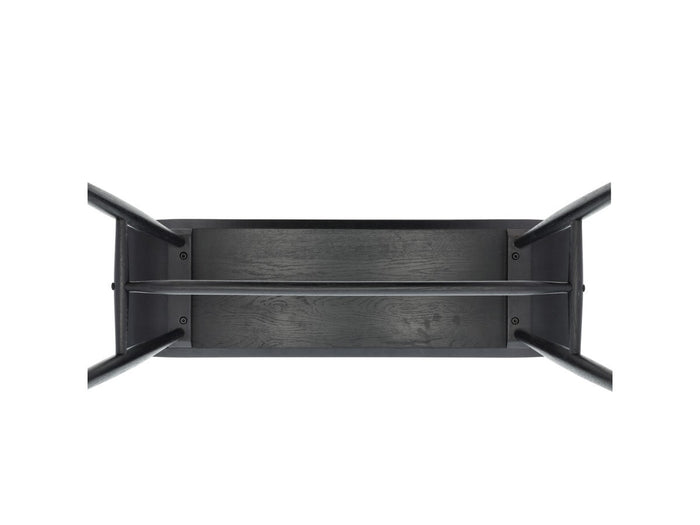 Villa Collection Bast houten bankje zwart - 90 x 45 cm