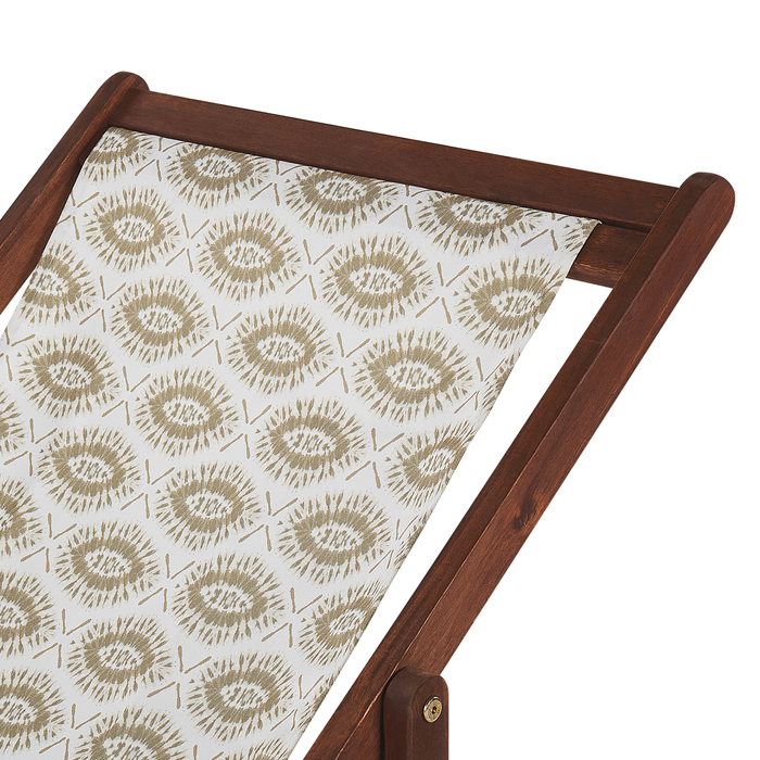 Beliani-ANZIO -Strandstoel set van 2-Donkerhout|Beige-Polyester