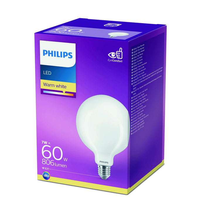 Philips LED Globe Mat - 60 W - E27 - warmwit licht