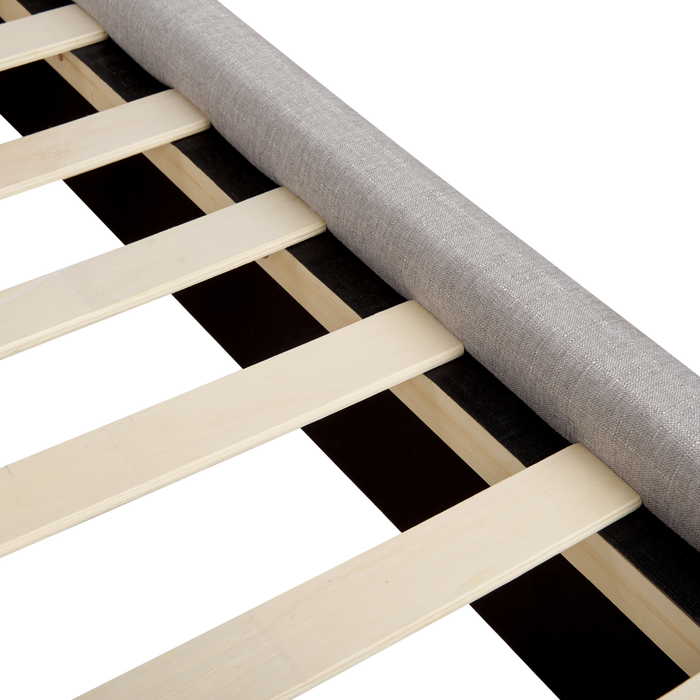 Beliani-ROCHELLE -Bed opbergruimte-Lichtgrijs-140 x 200 cm-Polyester