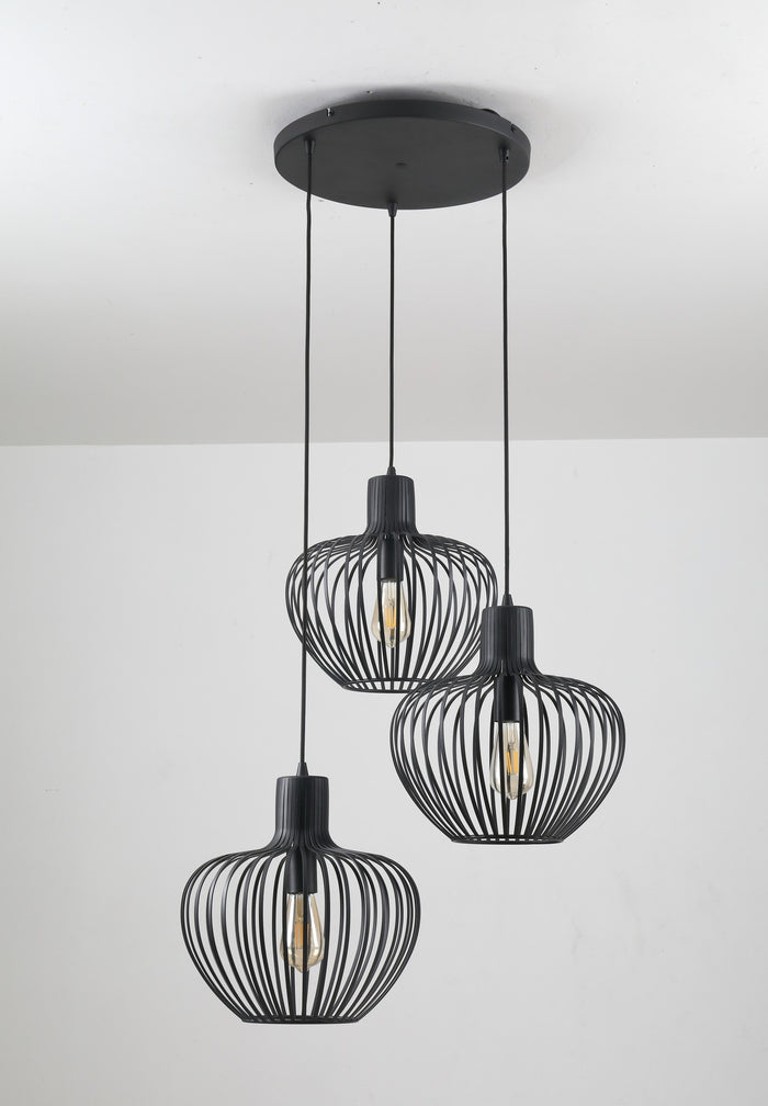 Freelight Hanglamp Arraffone Zwart 3 Lichts