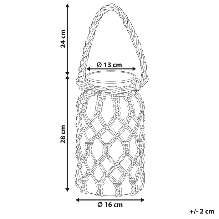 Beliani - JALEBI S - Lantaarn - Gebroken wit - Glas