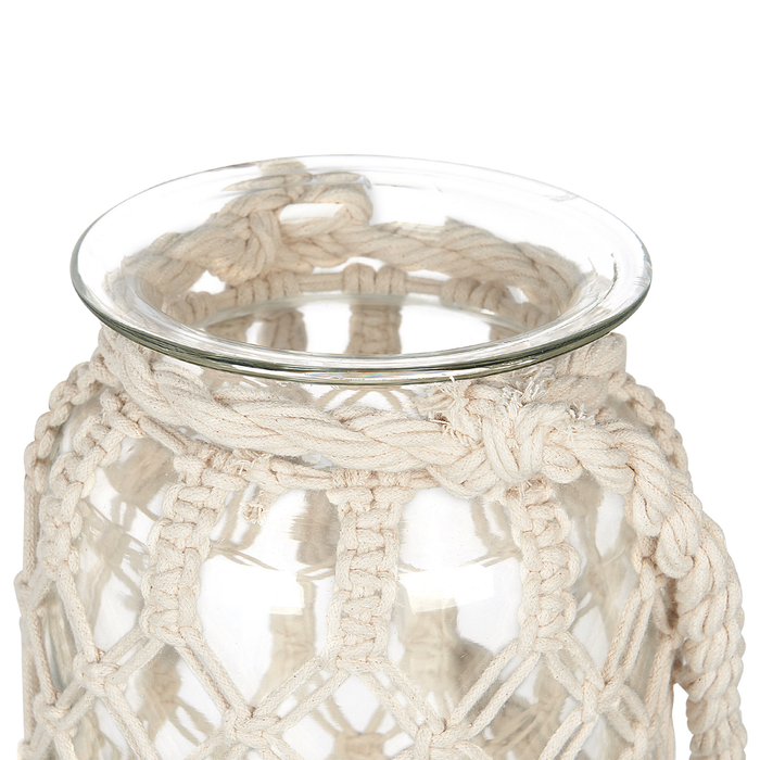 Beliani - JALEBI S - Lantaarn - Gebroken wit - Glas