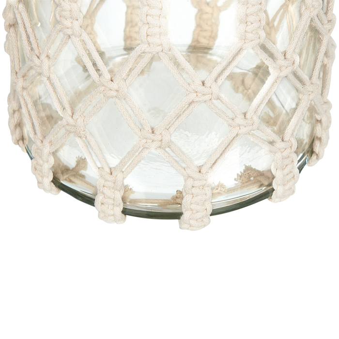 Beliani - JALEBI S - Lantaarn - Gebroken wit - Glas