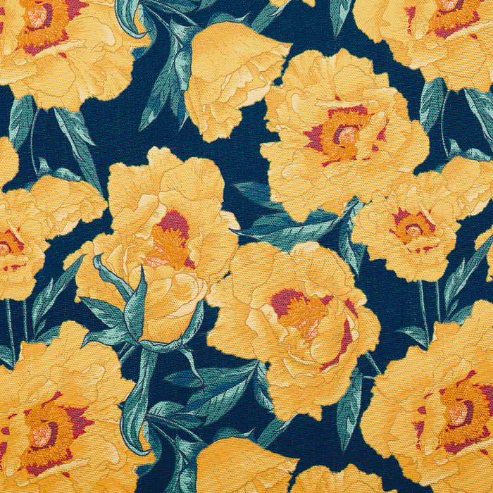 Beliani-ANZIO -Strandstoel set van 2-Donkerhout|Bloemen|Geel-Polyester