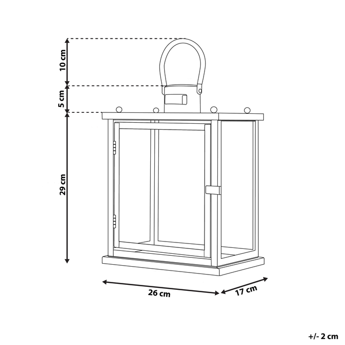 Beliani - TENERIFE - Lantaarn - Zwart - RVS