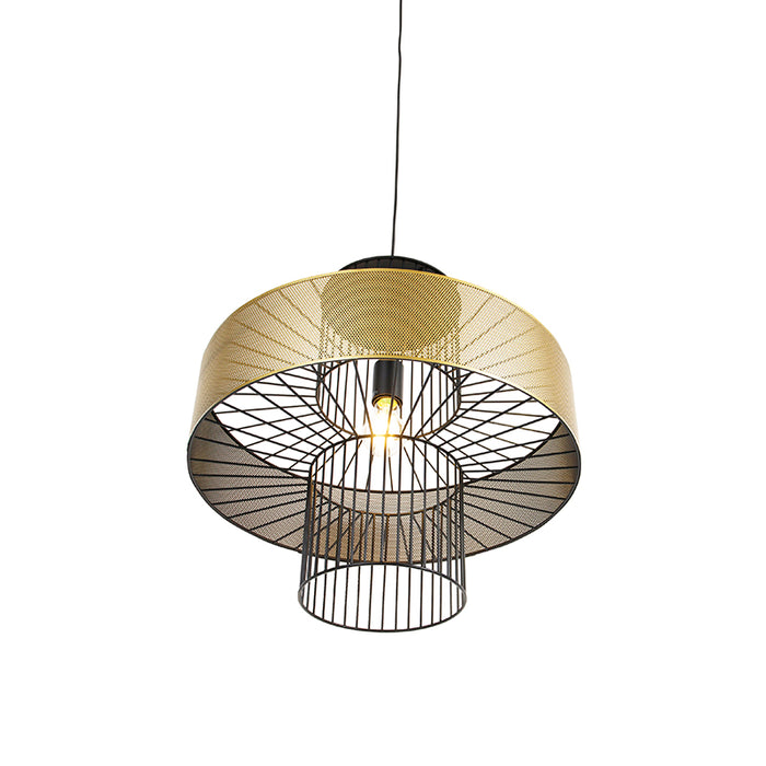 QAZQA Design hanglamp goud met zwart 50 cm - Tess