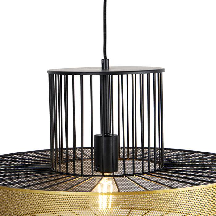 QAZQA Design hanglamp goud met zwart 50 cm - Tess