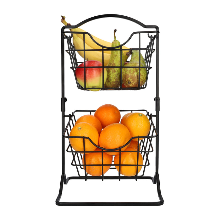 QUVIO Fruitmand - 2 laags - Metaal