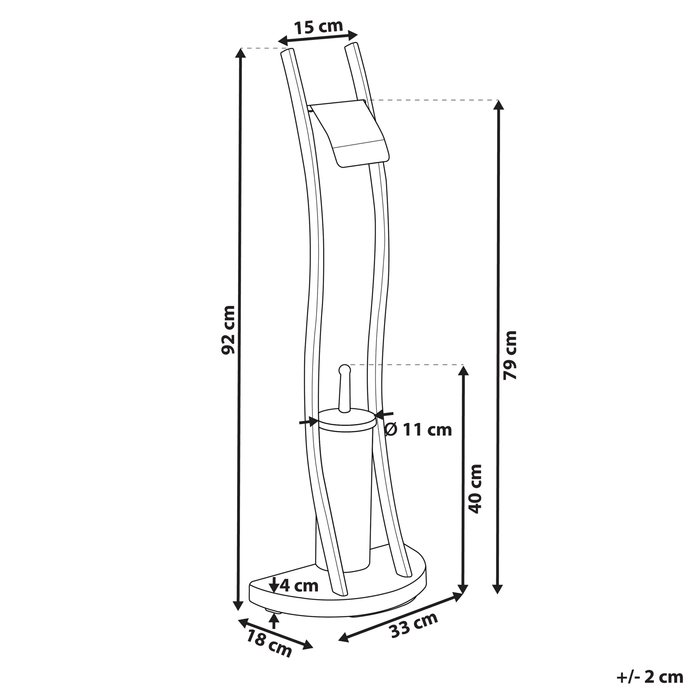 Beliani - SOACHA - Toiletrol en borstelhouder - Zwart - Staal