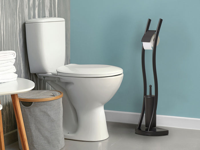 Beliani - SOACHA - Toiletrol en borstelhouder - Zwart - Staal