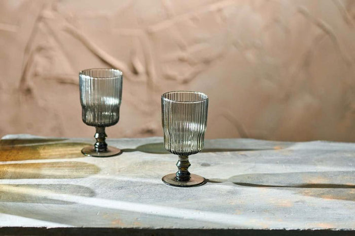 Nkuku Fali Wijnglas Grijs - Set Van 4