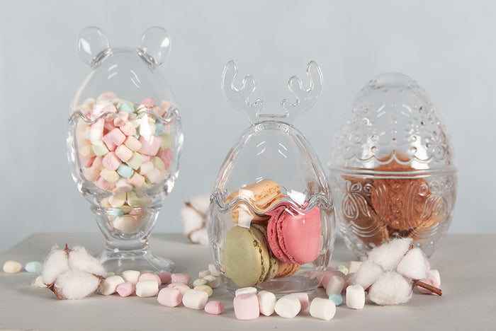 Clayre & Eef Glazen potje Ei Ø 10x14 cm Transparant Glas