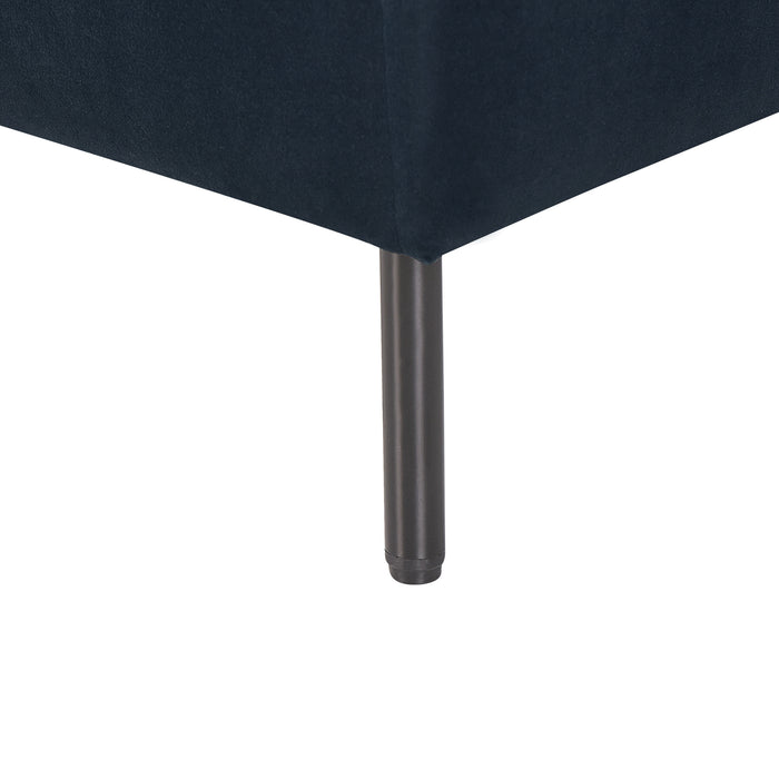 Beliani-LE CRAU-Chaise longue-Donkerblauw-Linkerzijde-Fluweel