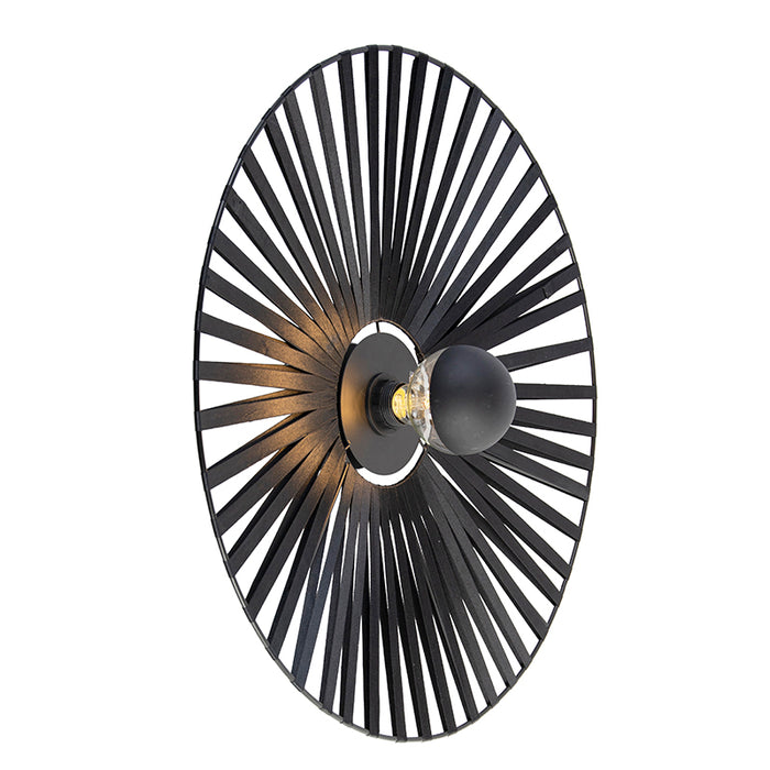 QAZQA Wandlamp leia - Zwart - Landelijk - D 60cm