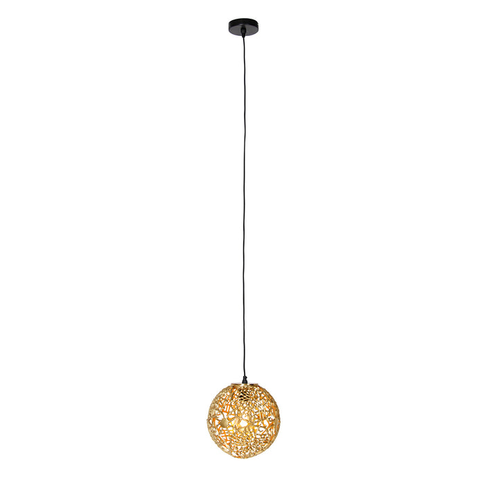QAZQA Art deco hanglamp goud met zwart - Maro